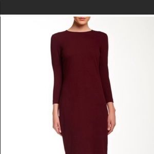 Vince Deep Burgundy 3/4 sleeve sheath dress.